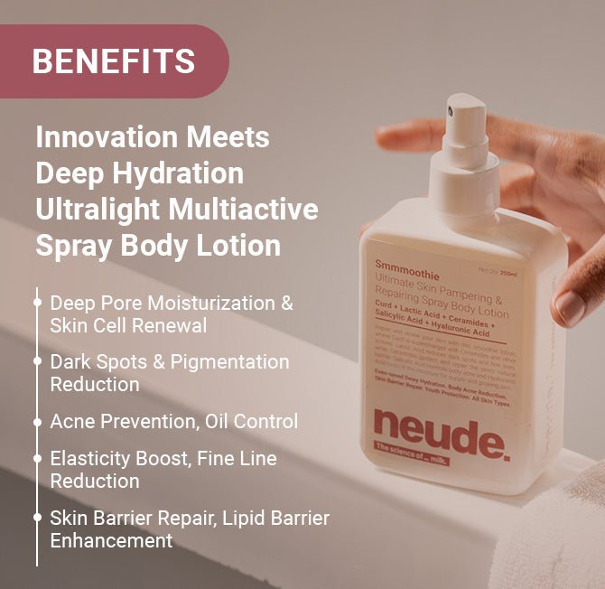 Smmmoothie Moisturizing Body Lotion Spray for Even - toned Dewy Hydration - Neude Skin