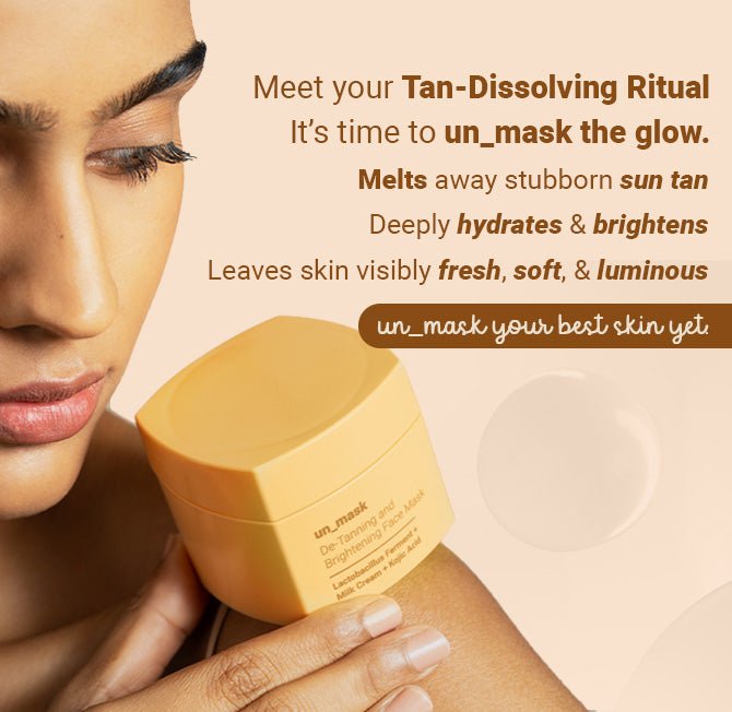 Un_mask Instant Detanning, Hydrating and Brightening Face Mask | Powered by Lactobacillus Ferment, Lactic Acid, Kojic Acid | Detans while Hydrating, Dry Skin Friendly - Neude Skin