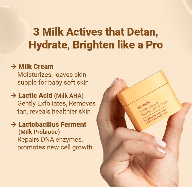 Un_mask Instant Detanning, Hydrating and Brightening Face Mask | Powered by Lactobacillus Ferment, Lactic Acid, Kojic Acid | Detans while Hydrating, Dry Skin Friendly - Neude Skin