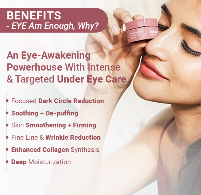 EYE Am Enough Under Eye Cream for Dark Circle Reduction | Complete Under Eye Care with Milk Actives + Micro Encapsulated Caffeine + Multi Peptides