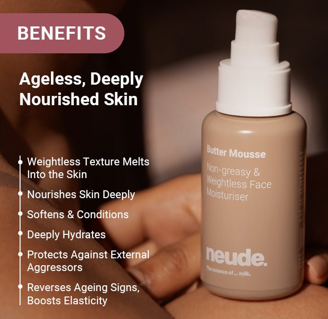 Butter Mousse Face Moisturizer for 24hr Antioxidant - rich Deep Hydration - Neude Skin