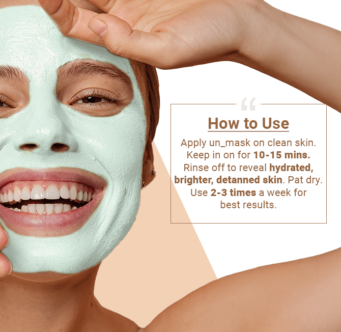 Un_mask Instant Detanning, Hydrating and Brightening Face Mask | Powered by Lactobacillus Ferment, Lactic Acid, Kojic Acid | Detans while Hydrating, Dry Skin Friendly - Neude Skin