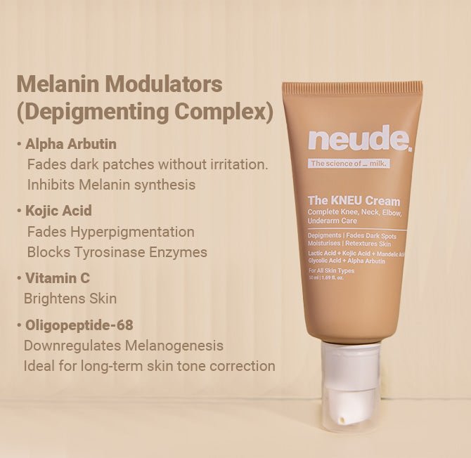 KNEU Targeted Anti - Pigmentation Cream for Knees, Neck Elbows & Underarms - Neude Skin
