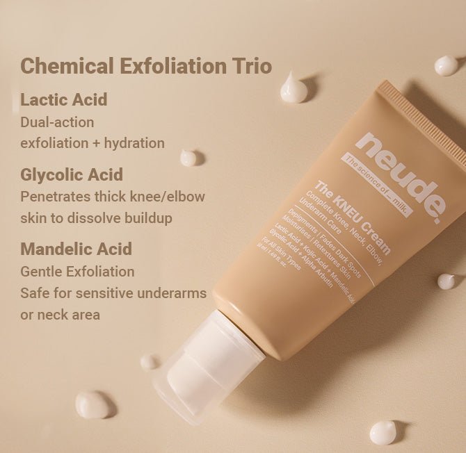 KNEU Targeted Anti - Pigmentation Cream for Knees, Neck Elbows & Underarms - Neude Skin