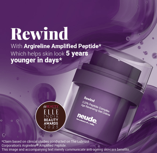 Rewind Age Reversing Gel Crème For Wrinkles and Fine Lines | Powered by 5.25% Argireline® Amplified Peptide + Milk Peptide Complex - Neude Skin