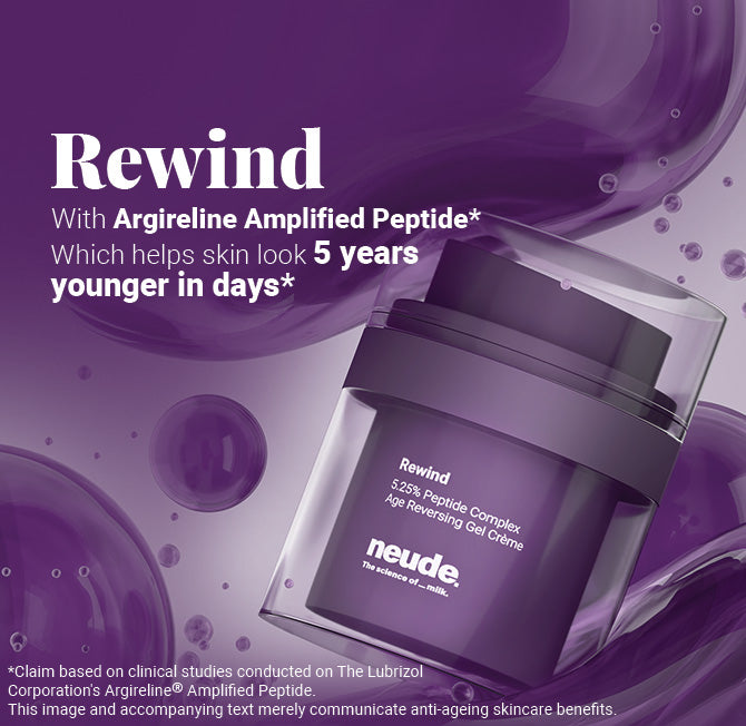 Rewind Age Reversing Gel Crème For Wrinkles and Fine Lines | Powered by 5.25% Argireline® Amplified Peptide + Milk Peptide Complex