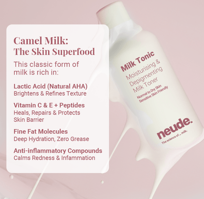 Milk Tonic: Depigmenting & Hydrating Toner with Camel Milk, Ceramides and Snail Mucin
