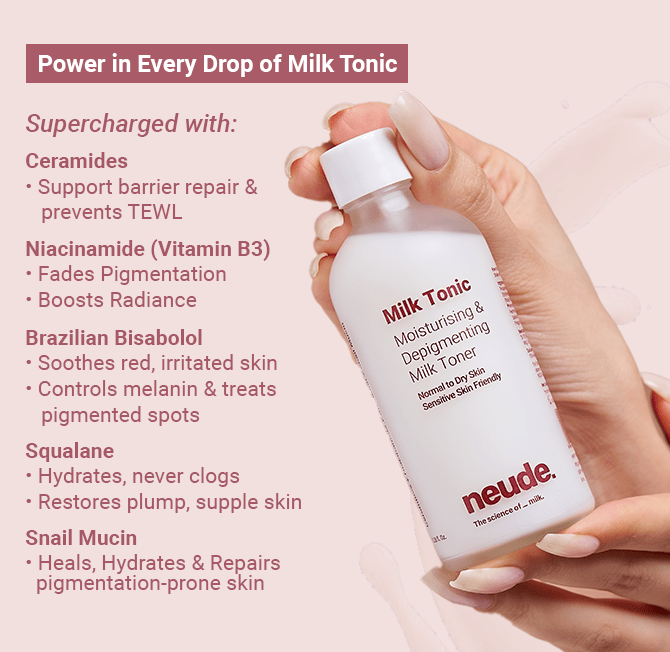 Milk Tonic: Depigmenting & Hydrating Toner with Camel Milk, Ceramides and Snail Mucin