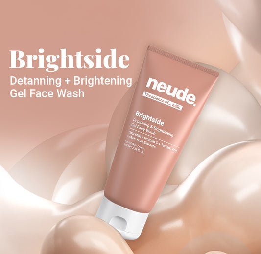 Brightside - Skin Brightening and Detanning Gel Face Wash with Goat Milk, Vitamin C & Tartaric Acid