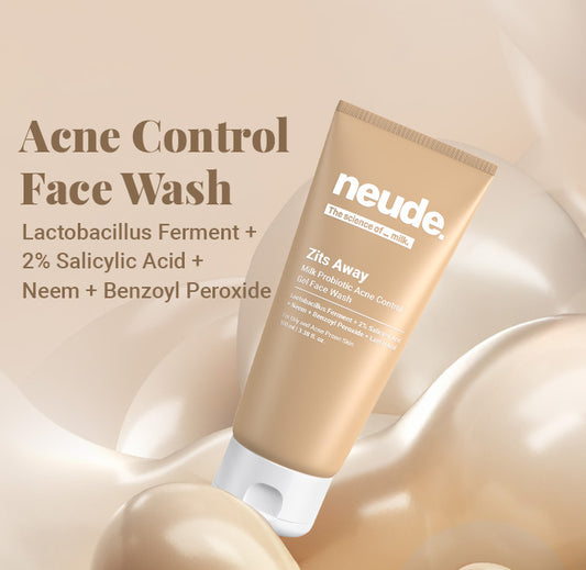 Zits Away Acne Control Gel Face Wash with 2% Salicylic Acid, Neem & Benzoyl Peroxide