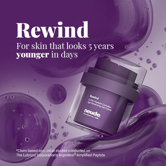 Rewind Age Reversing Gel Crème For Wrinkles and Fine Lines | Powered by 5.25% Argireline® Amplified Peptide + Milk Peptide Complex